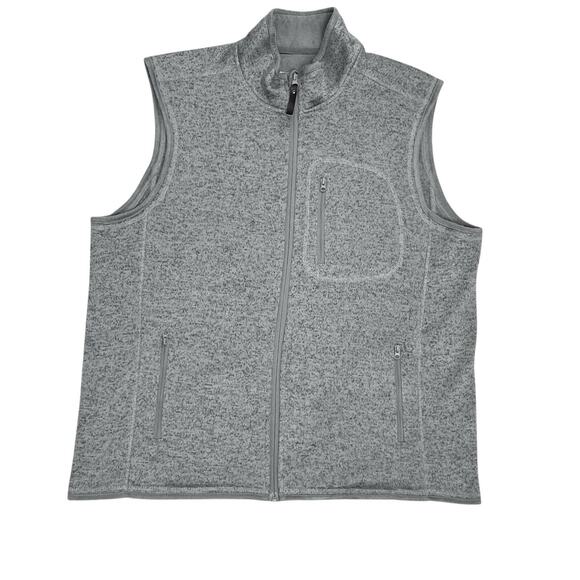 Orton Brothers Vest Men Large Full Zip Gray Fleece Outdoor Zipper Pockets Hiking - Picture 3 of 8